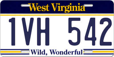 WV license plate 1VH542
