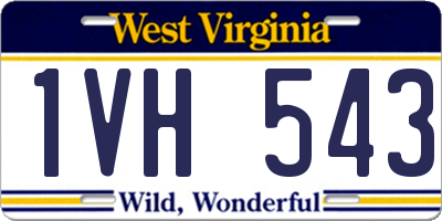 WV license plate 1VH543