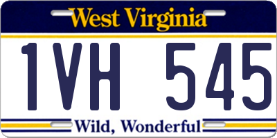 WV license plate 1VH545