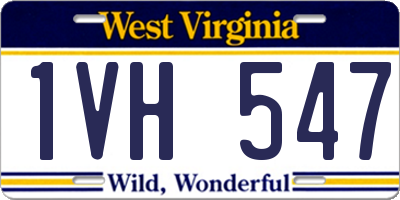 WV license plate 1VH547