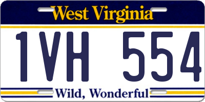WV license plate 1VH554