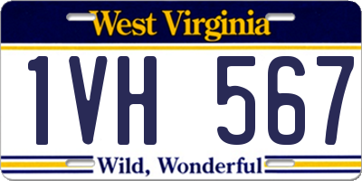 WV license plate 1VH567