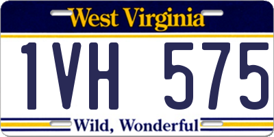 WV license plate 1VH575