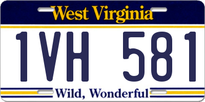 WV license plate 1VH581