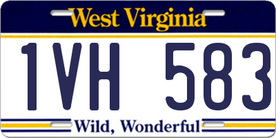 WV license plate 1VH583