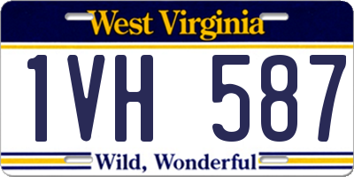 WV license plate 1VH587