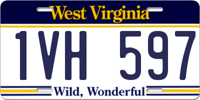 WV license plate 1VH597