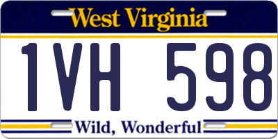 WV license plate 1VH598