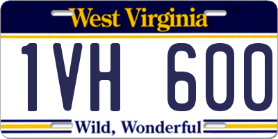 WV license plate 1VH600