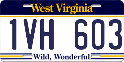 WV license plate 1VH603