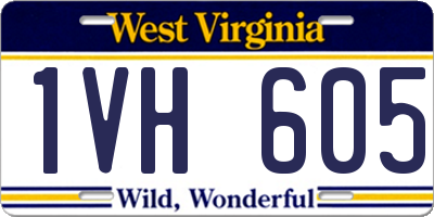 WV license plate 1VH605