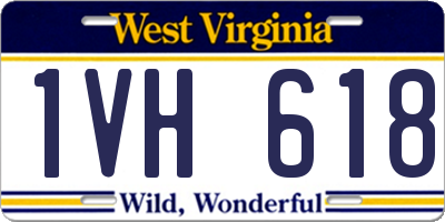 WV license plate 1VH618