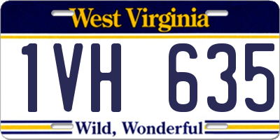 WV license plate 1VH635