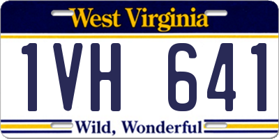 WV license plate 1VH641
