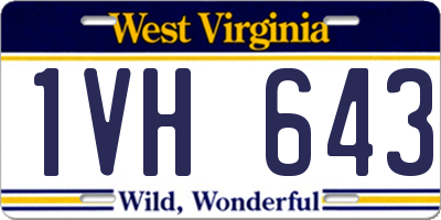 WV license plate 1VH643