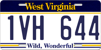 WV license plate 1VH644