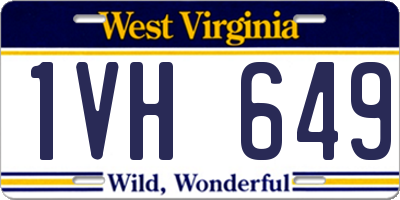 WV license plate 1VH649