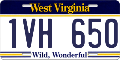 WV license plate 1VH650