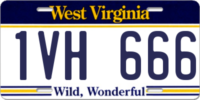 WV license plate 1VH666