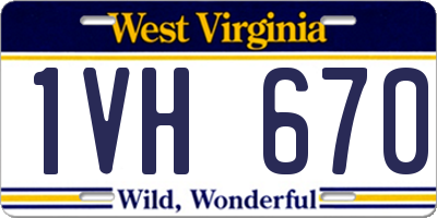WV license plate 1VH670