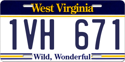 WV license plate 1VH671