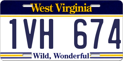 WV license plate 1VH674