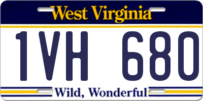 WV license plate 1VH680