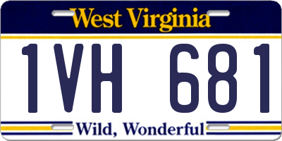 WV license plate 1VH681