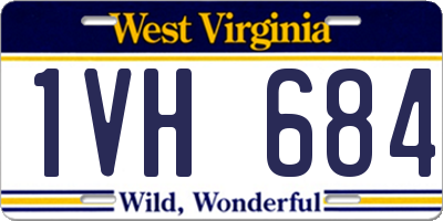 WV license plate 1VH684