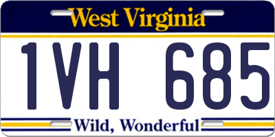 WV license plate 1VH685