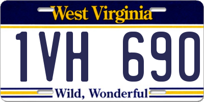 WV license plate 1VH690
