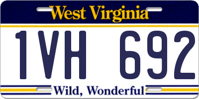WV license plate 1VH692