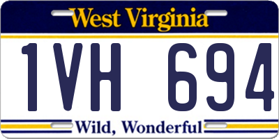 WV license plate 1VH694