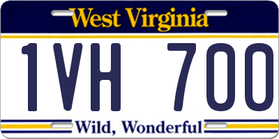 WV license plate 1VH700