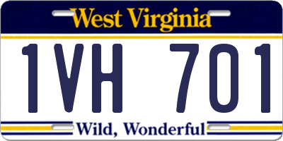 WV license plate 1VH701