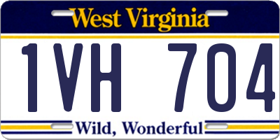 WV license plate 1VH704