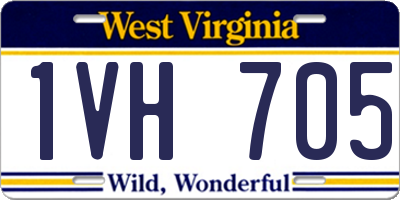 WV license plate 1VH705