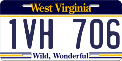 WV license plate 1VH706
