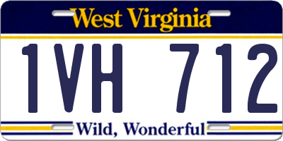 WV license plate 1VH712