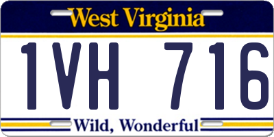 WV license plate 1VH716