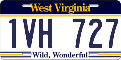 WV license plate 1VH727