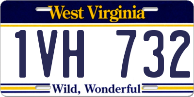 WV license plate 1VH732