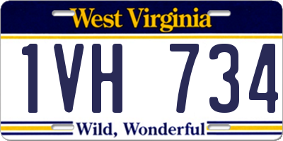 WV license plate 1VH734