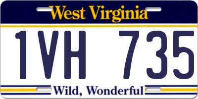WV license plate 1VH735