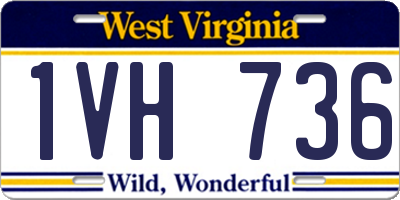 WV license plate 1VH736