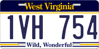 WV license plate 1VH754