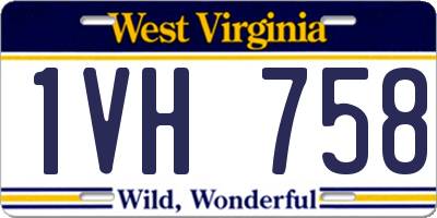 WV license plate 1VH758