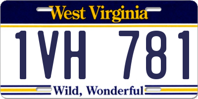 WV license plate 1VH781