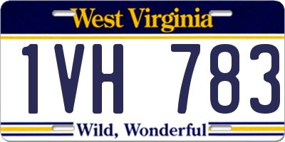 WV license plate 1VH783