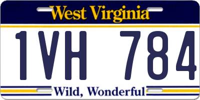 WV license plate 1VH784